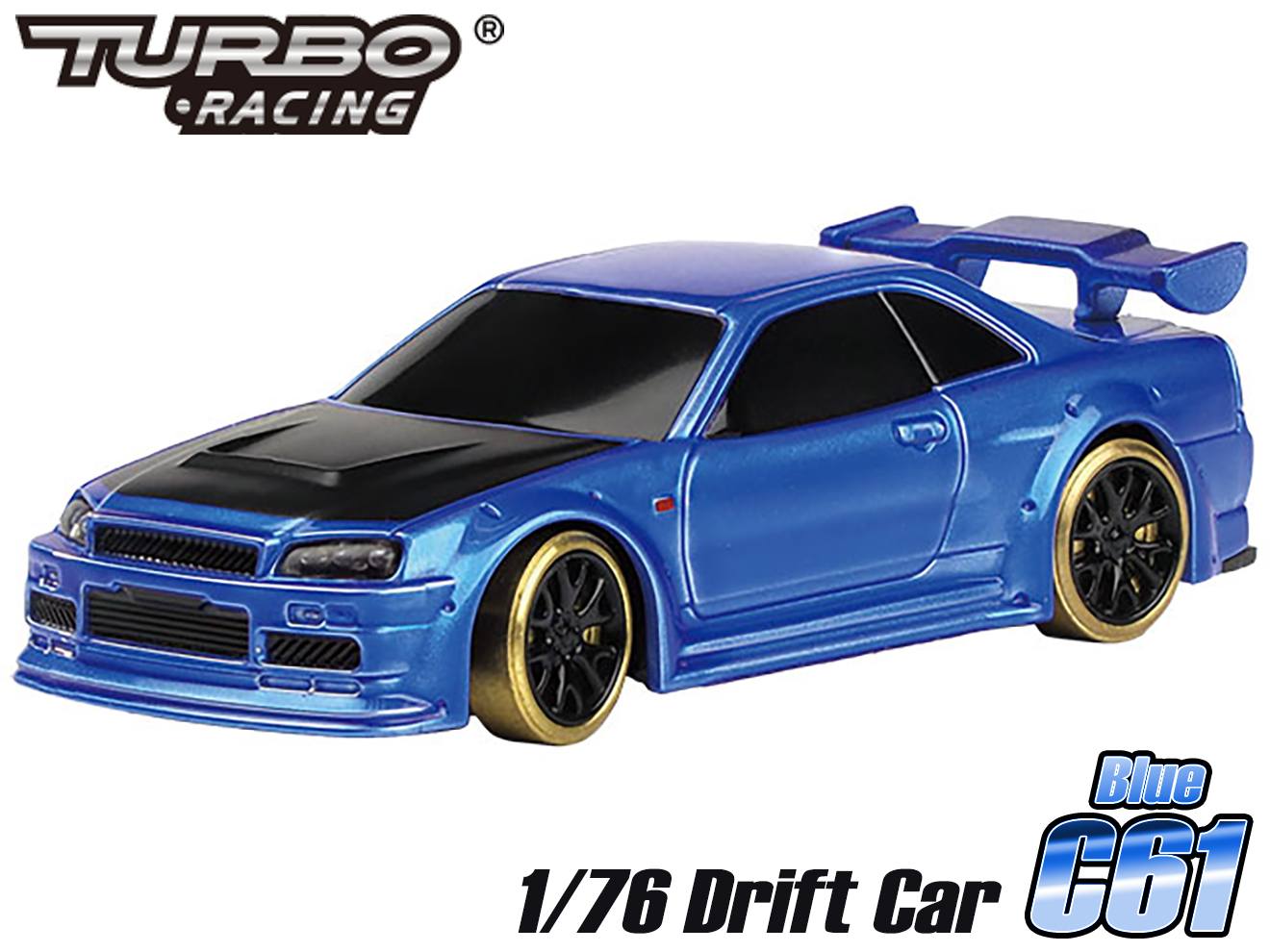 TURBO RACING 1/76スケール ドリフトカー [車種：C64ブルー / C65