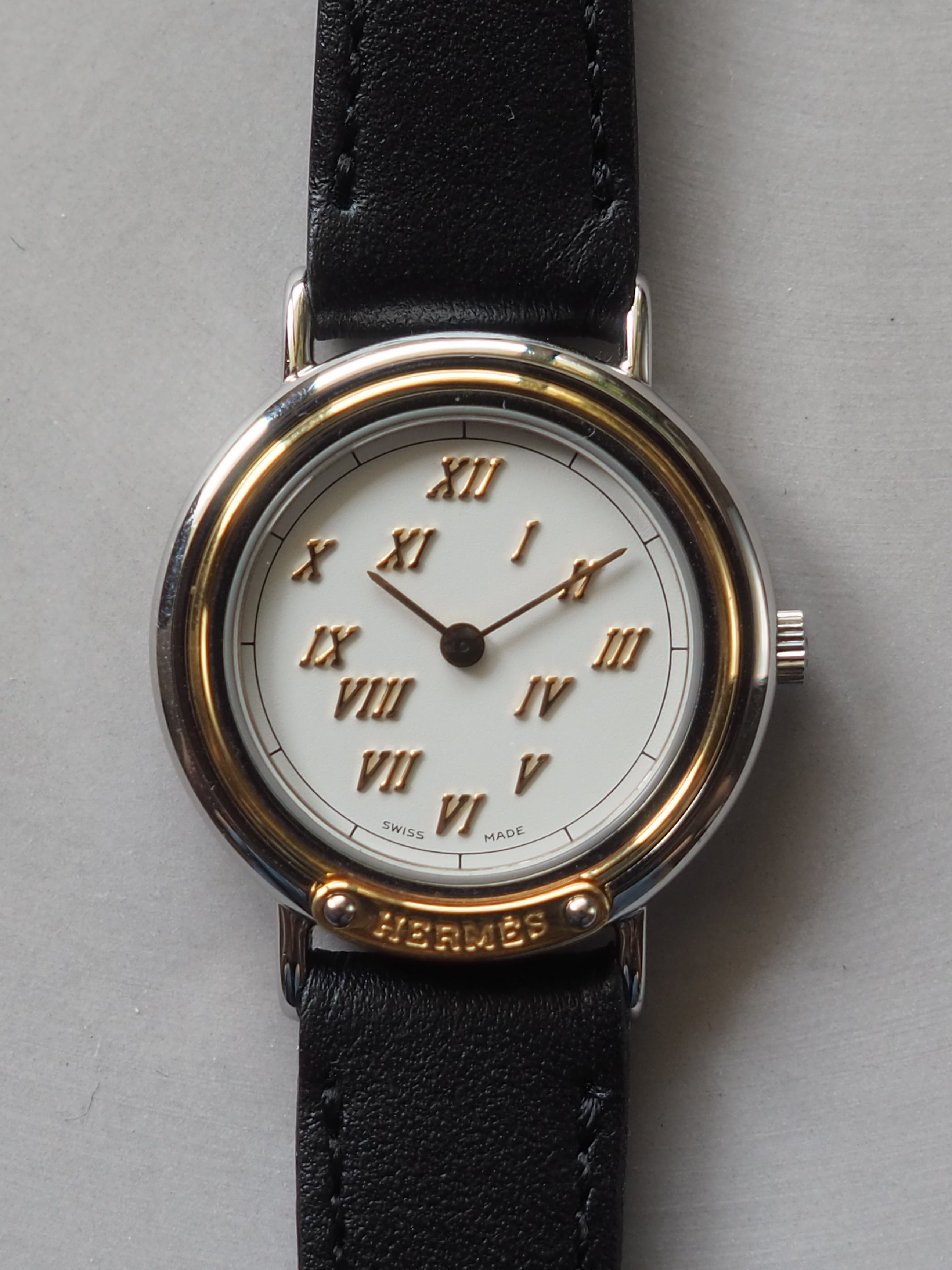 HERMES エルメス メテオール ウォッチ 腕時計 シルバー ゴールド