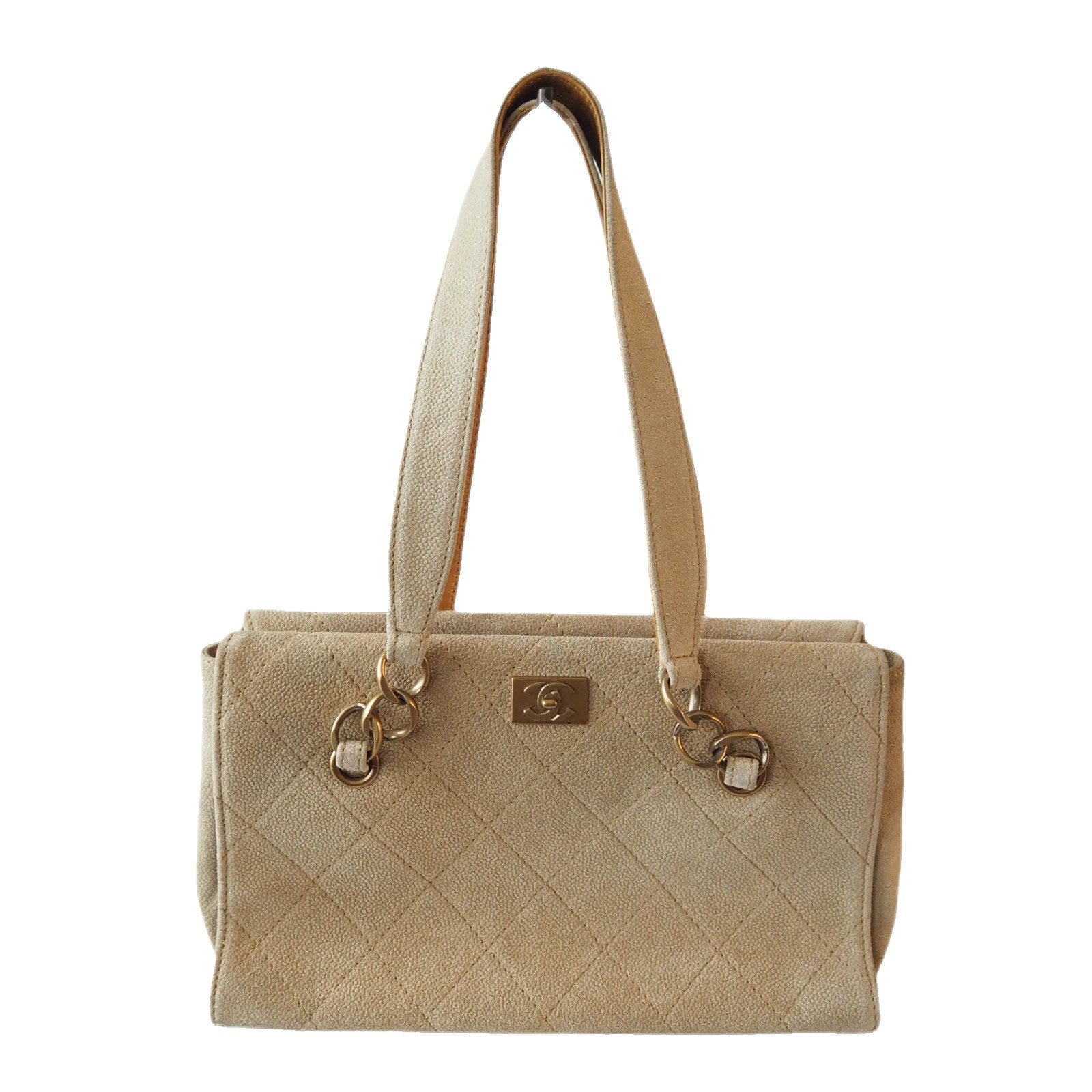 CHANEL スエード キャビアスキン ショルダーバッグ