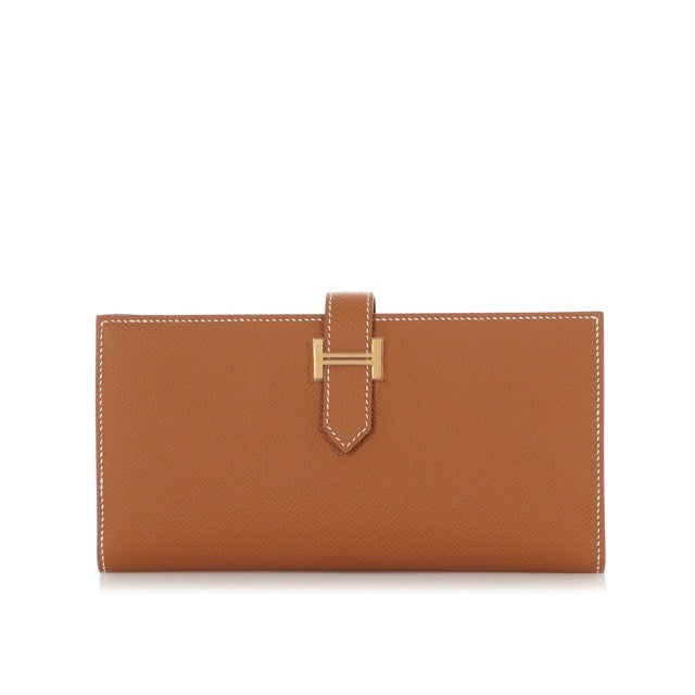 エルメス ベアンスフレ ベアンロングウォレット ゴールド エプソン