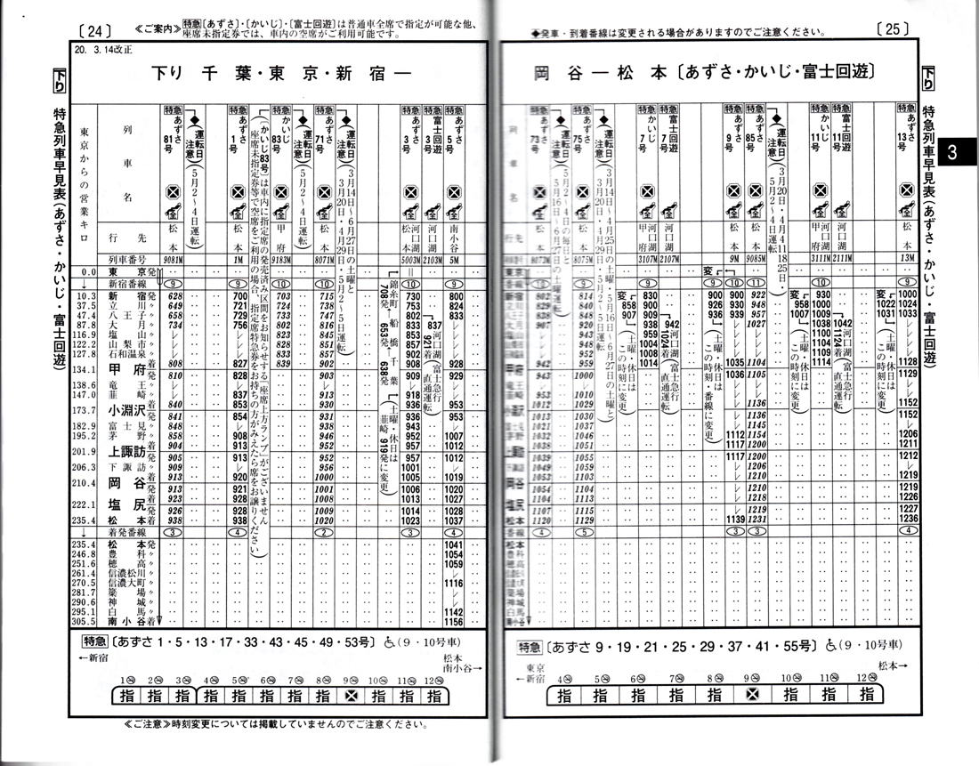 20190316ダイヤ改正時刻表