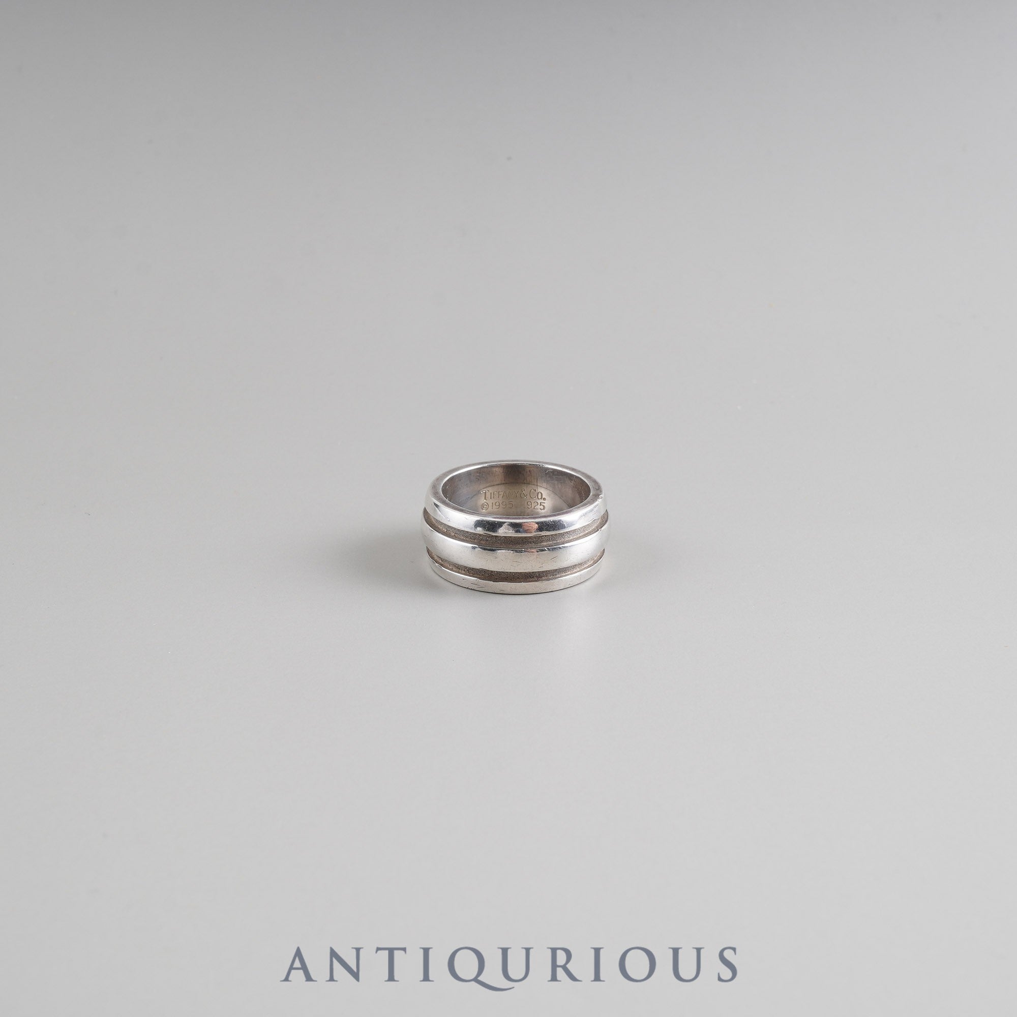 ティファニー リング グルーブド ダブルライン スターリングシルバー