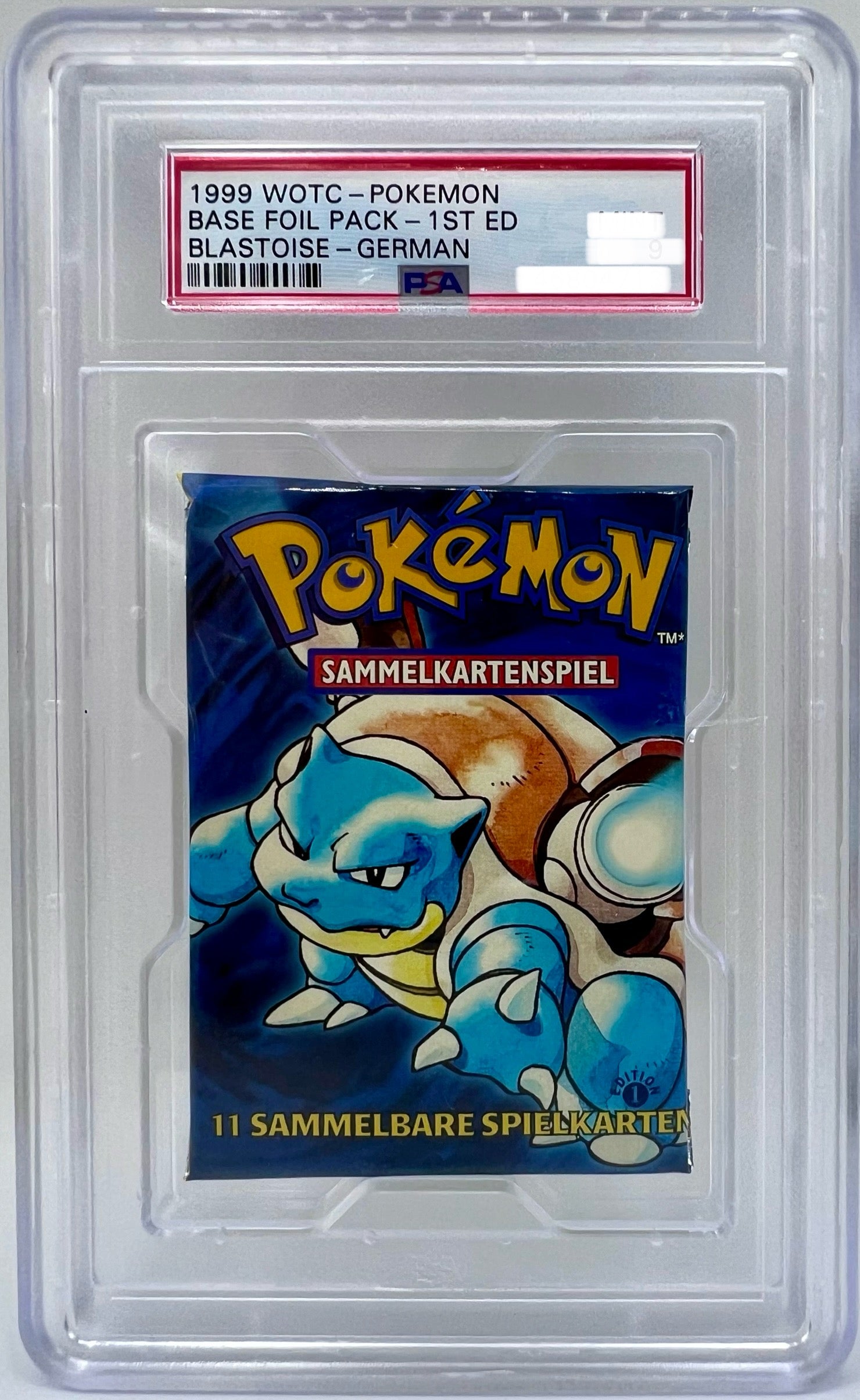 Pokémon TCG Base Set Booster 1. Edition Turtok PSA Deutsch