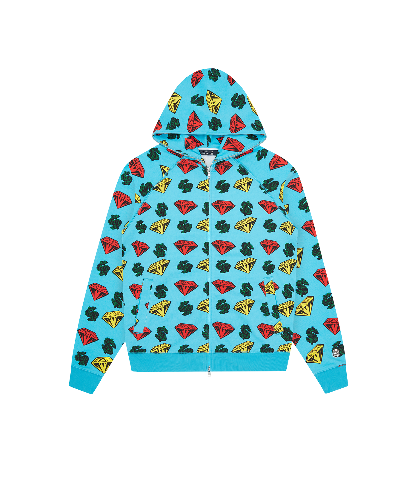 DIAMONDS & DOLLARS ZIP THROUGH HOOD - BLUE – Billionaire Boys Club