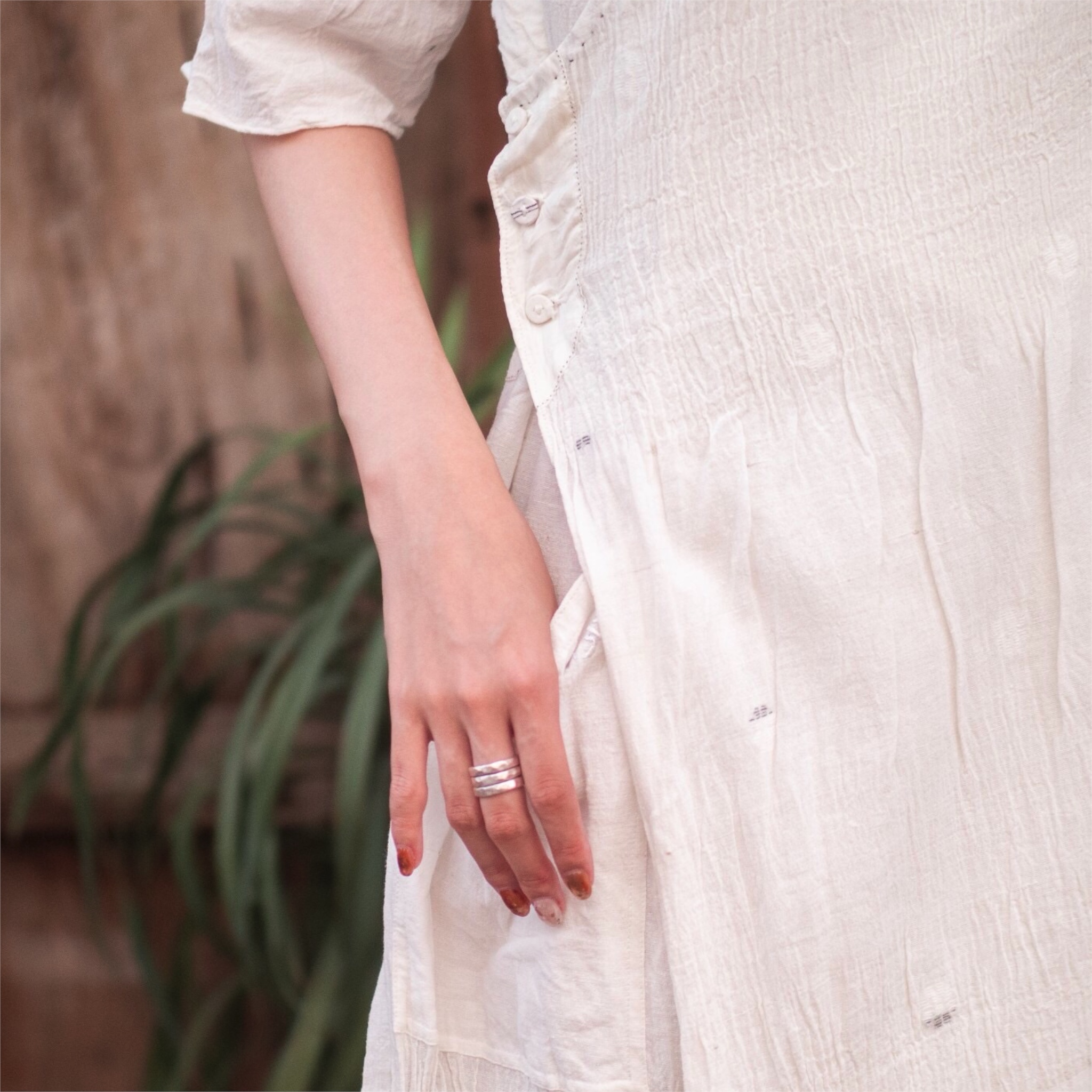 市松 シルバー3連リング | Belluria