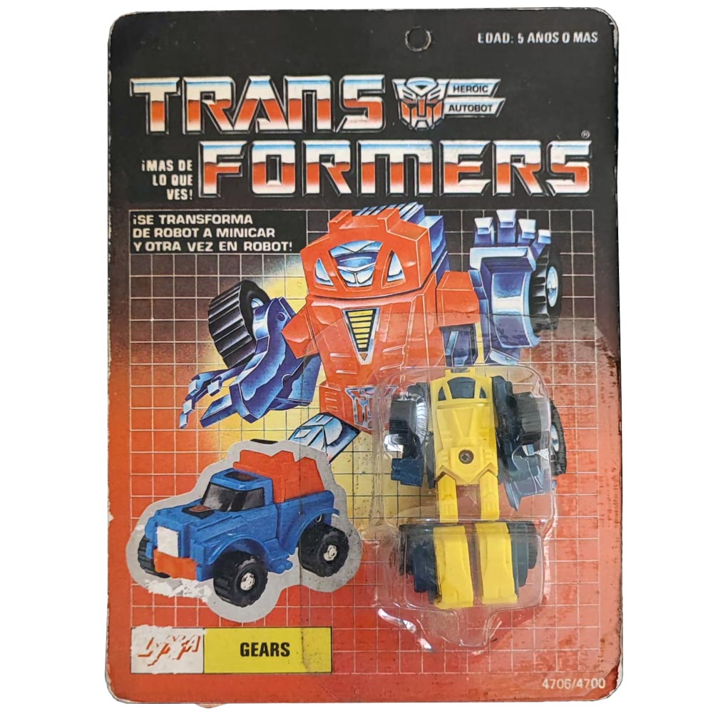 Buy The Transformers Gears Blue Yellow Lynsa Peru MOSC Unpunched