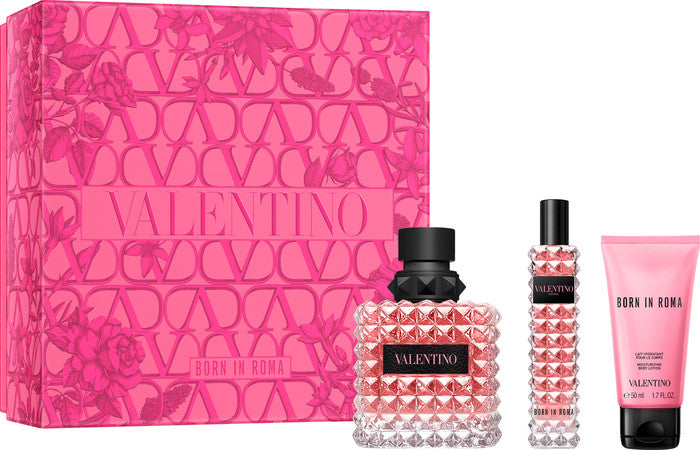 VALENTINO BORN IN ROMA SET 3.4oz EDP SP+1.7oz B.L+10ml EDP SP (L