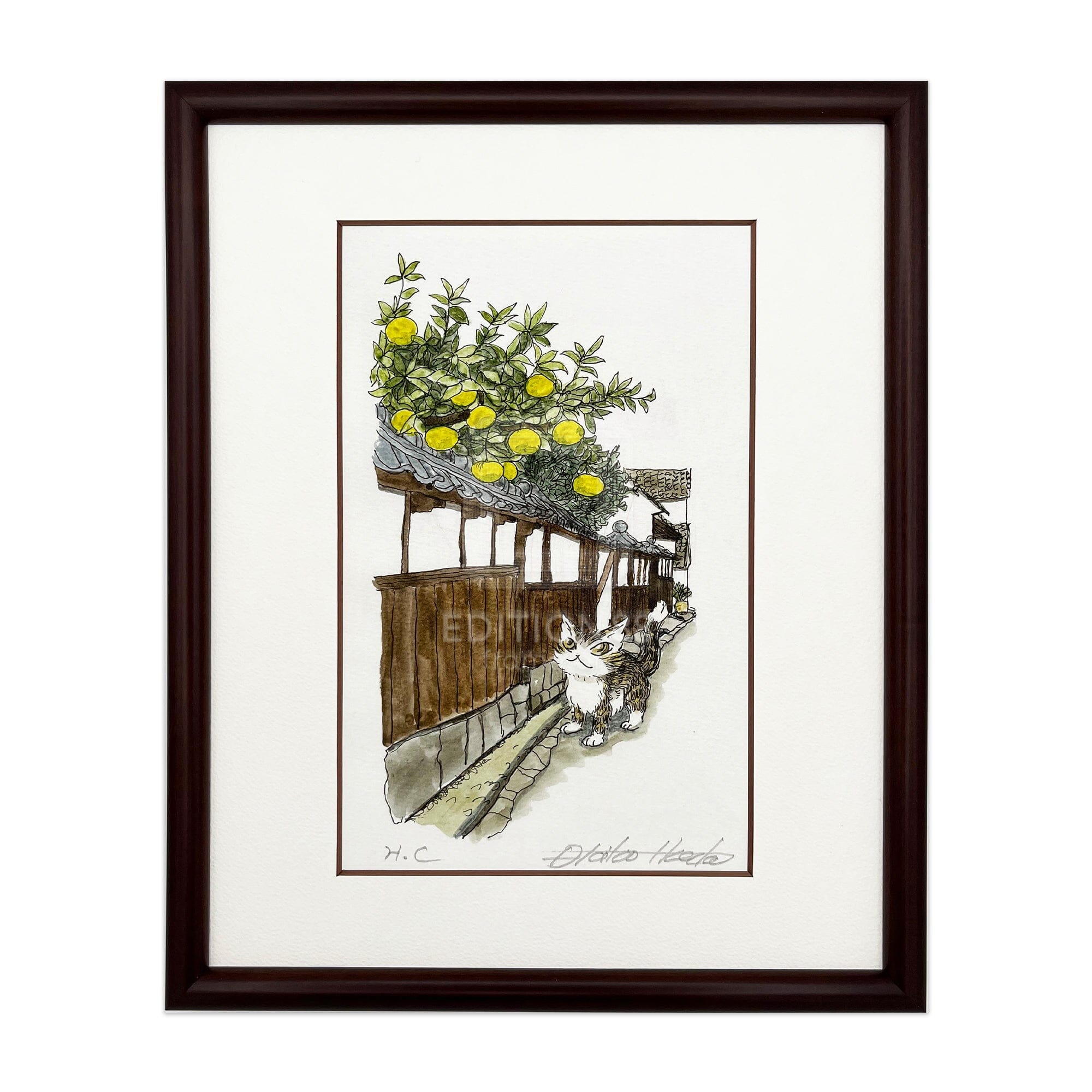 猫のダヤン 88グラフ「萩のみかんの木」/池田あきこ（直筆サイン入り