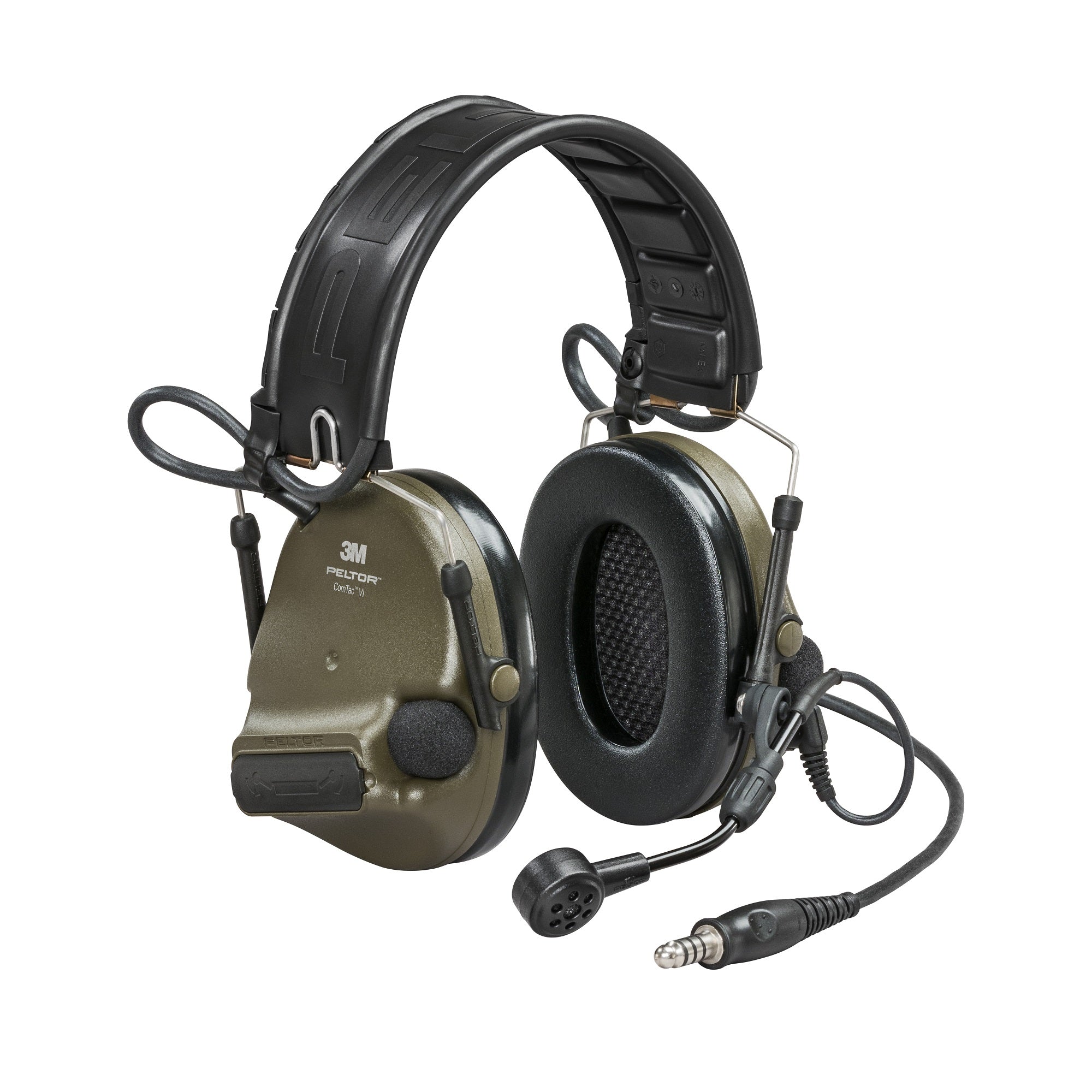 3M PELTOR ComTac VI NIB Single Comm Headset O.D. Green MT20H682FB