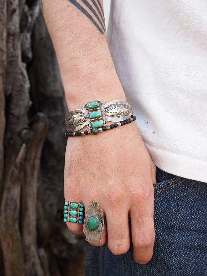 1940s Vintage Navajo ナバホ族 ターコイズリング オン サンダーバード