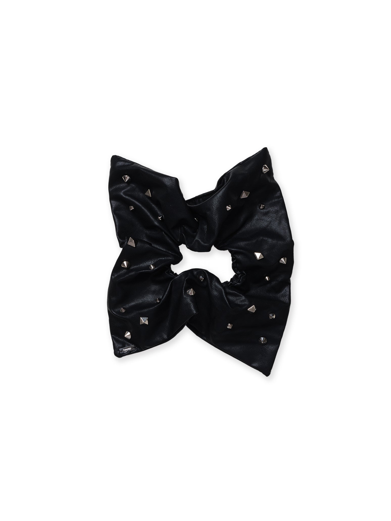 Faux Leather Studded Scrunchie – heyep