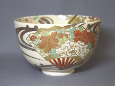 真葛焼 四代宮川香斎 色絵 扇面流茶碗 淡々斎 | 茶道具 小西康のぶろぐ