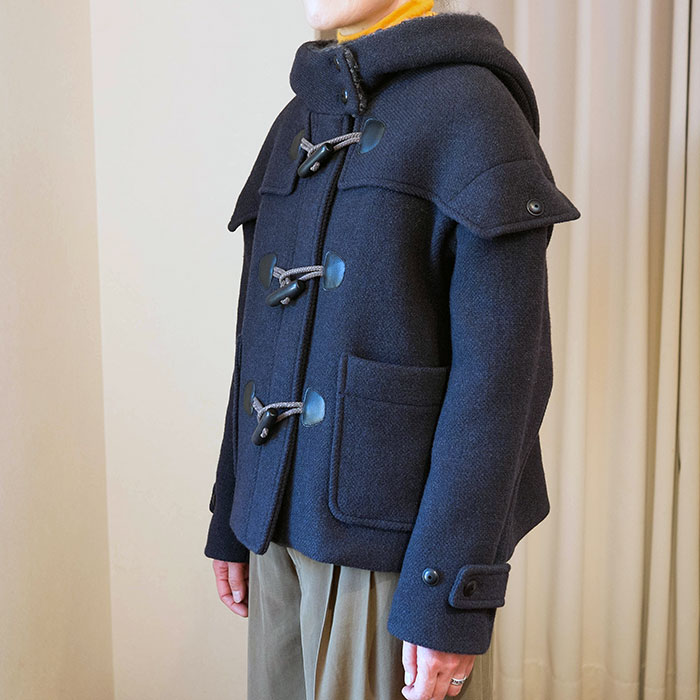 ミナペルホネン nordic moss ショートダッフルコート #navy | Lin