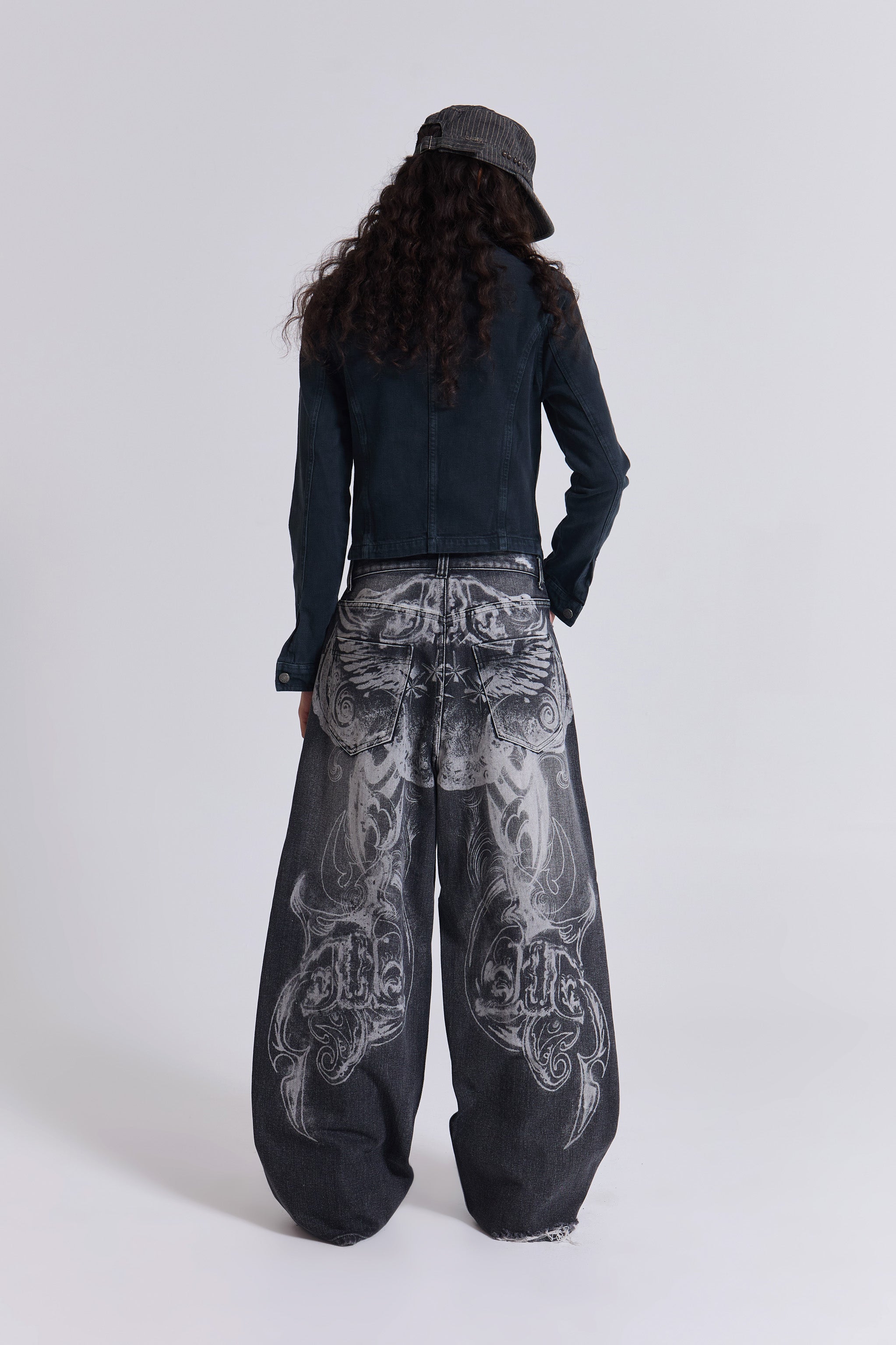 Gothic Print XL Colossus Jeans | Jaded London | Clothing