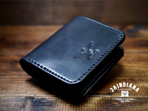 CW1-B ブラックサドルレザーのミニカードウォレット