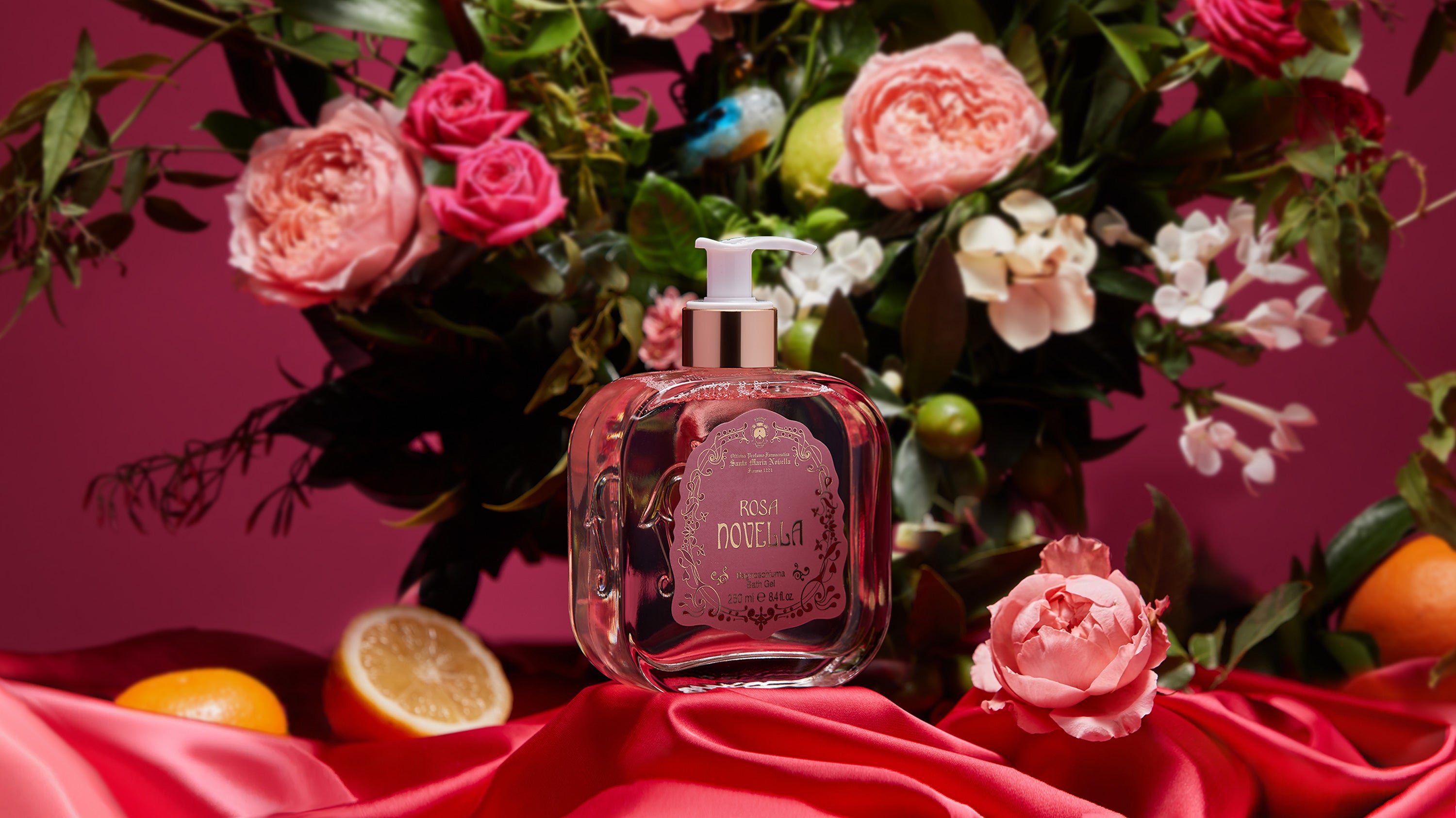 リキッドソープ ローザノヴェッラ ガラス瓶 250ml｜サンタ・マリア