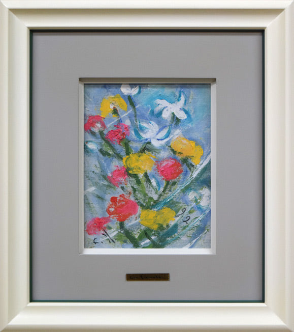 西村計雄「花」油絵・F0号 絵画買取・販売の小竹美術