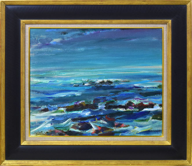 菊地又男「エリモの朝」油絵・F8号 絵画買取・販売の小竹美術