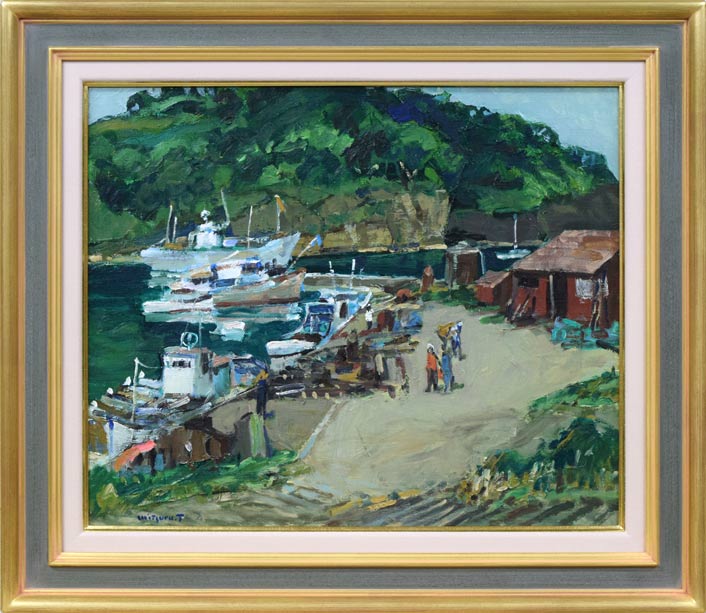 豊田一男 油彩画 0号 真作豊田一男 油彩画 華北風景0号