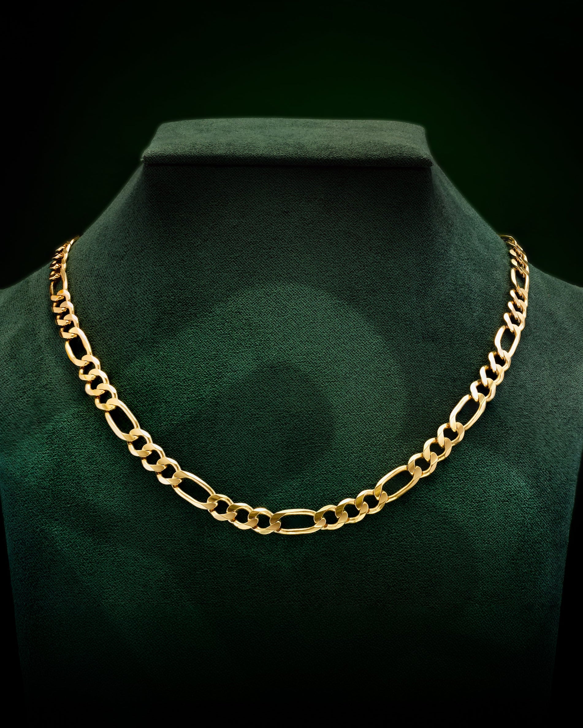 10k Yellow Gold Solid Figaro Chain | LoveBling