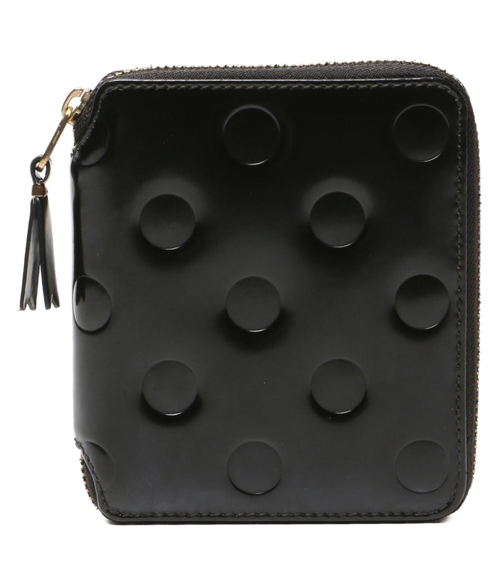 COMME des GARCONS 2つ折り財布 ラウンドファスナー ブラックドット