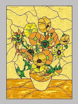 ステンドグラス制作 ＜パネル：ゴッホのひまわり＞ | えか写真館