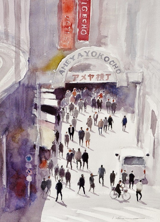 街並みには群像が良く似合う | 水彩画の小部屋