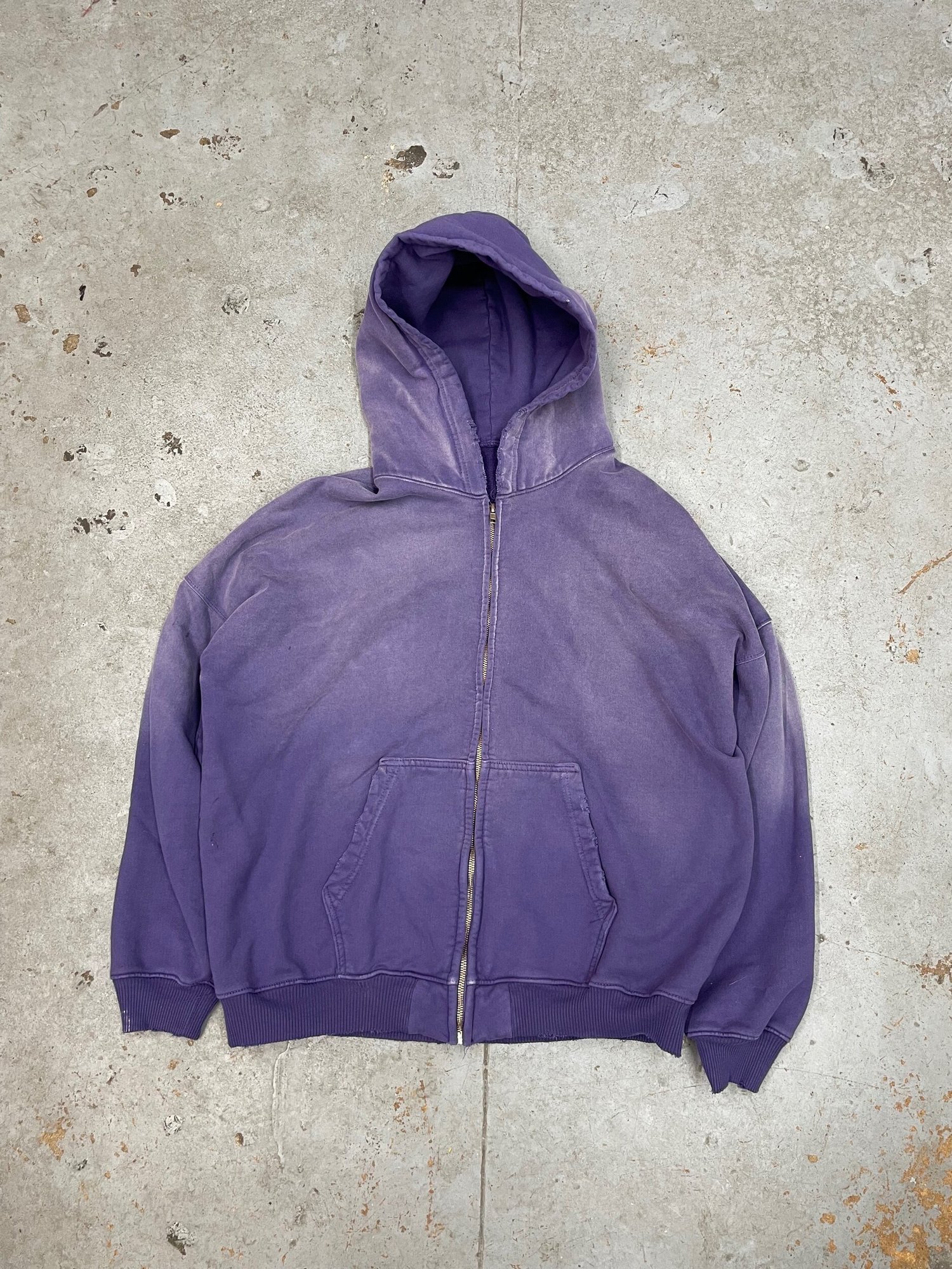 OVERSIZED ZIP UP HOODIE AGED PURPLE — MOOJIMOOJI