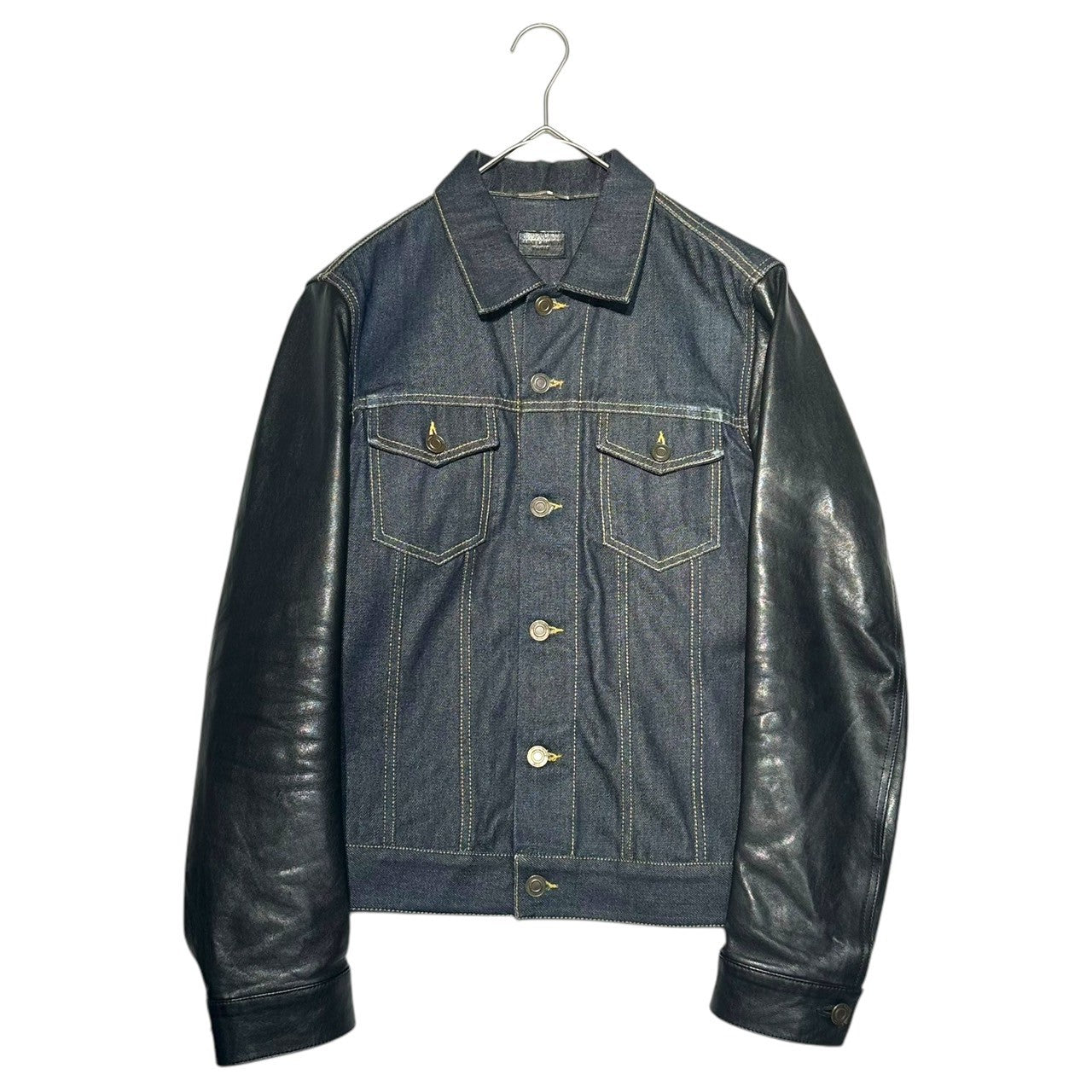 SAINT LAURENT(サンローラン) 13AW leather sleeve denim jacket