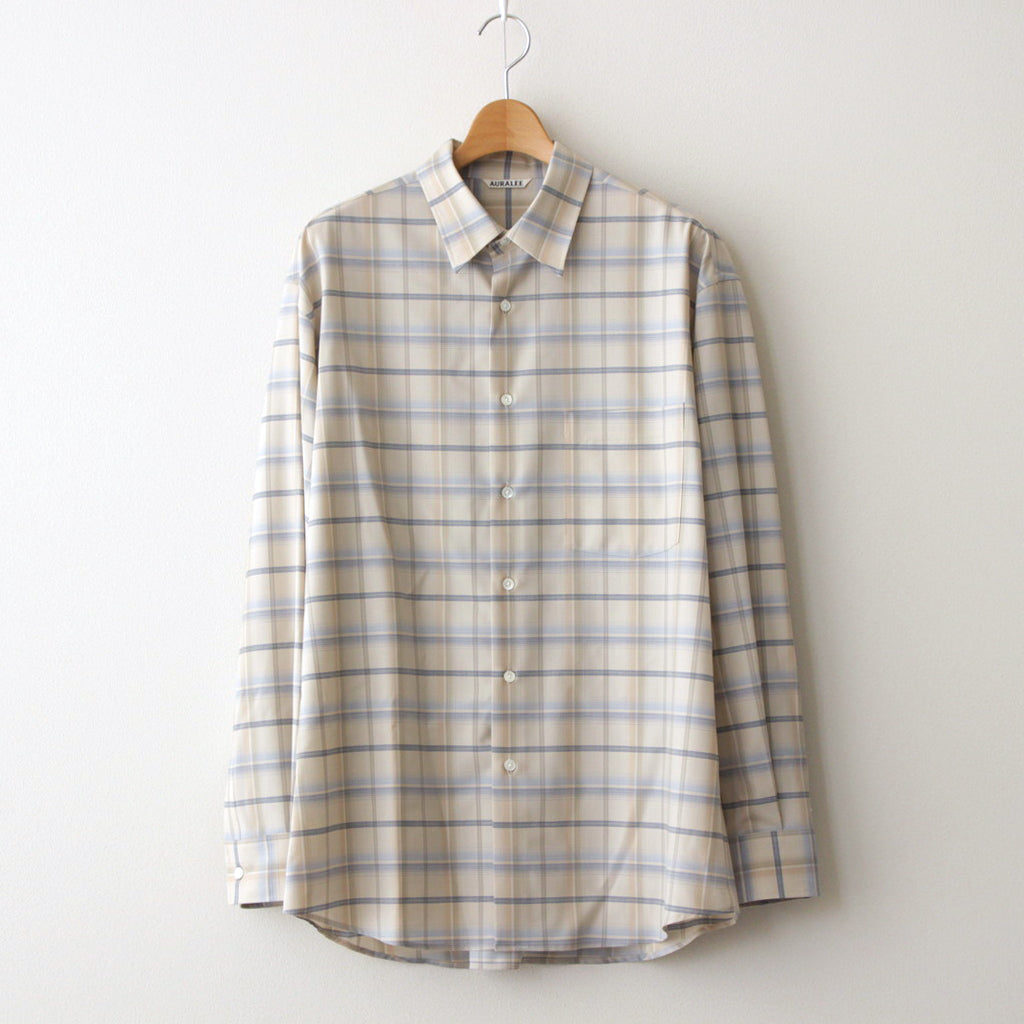 SUPER LIGHT WOOL CHECK SHIRT #LIGHT BEIGE CHECK [A24SS01LC] – ciacura