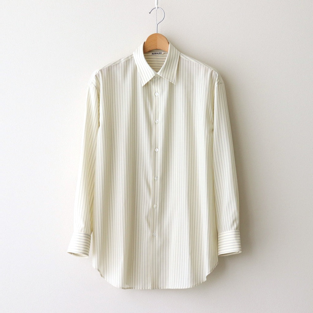 SUPER FINE WOOL STRIPE SHIRT #IVORY STRIPE [A25SS02WW] – ciacura