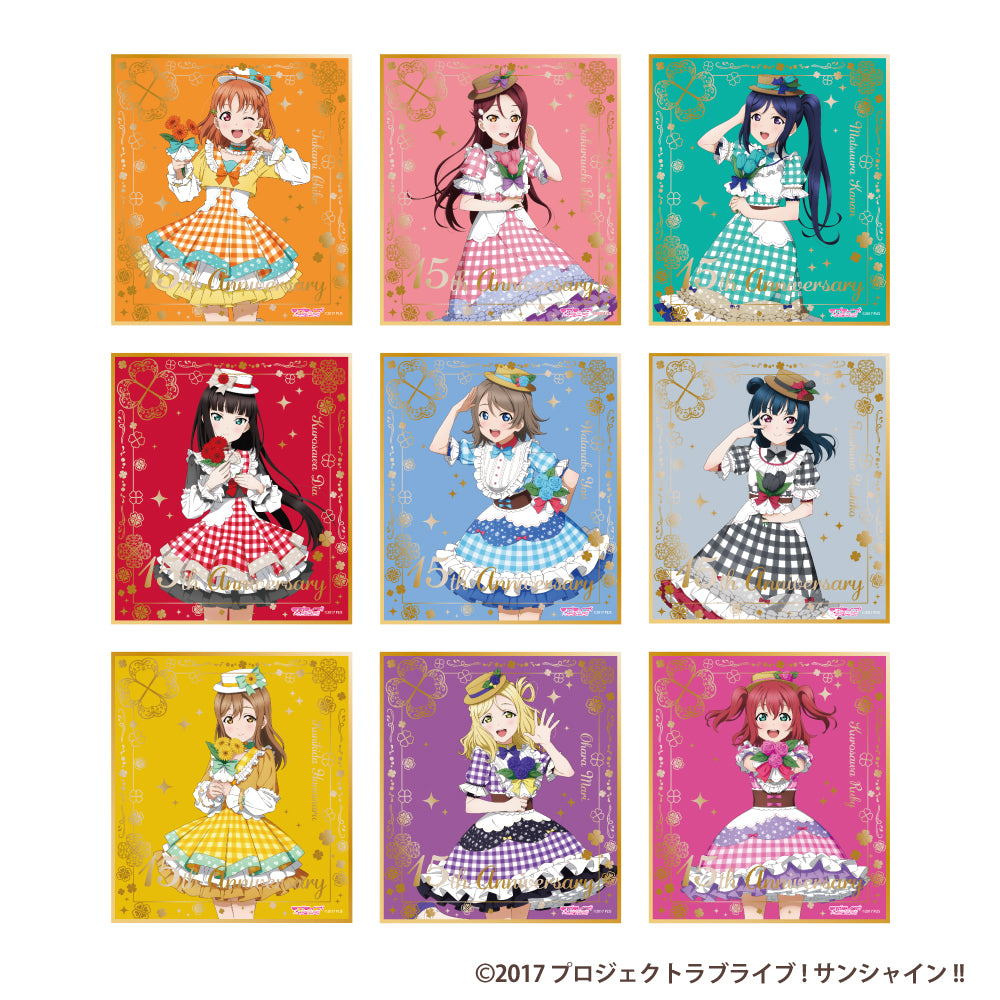 GiGOコラボカフェ ラブライブ！シリーズ15周年記念 箔押しミニ色紙