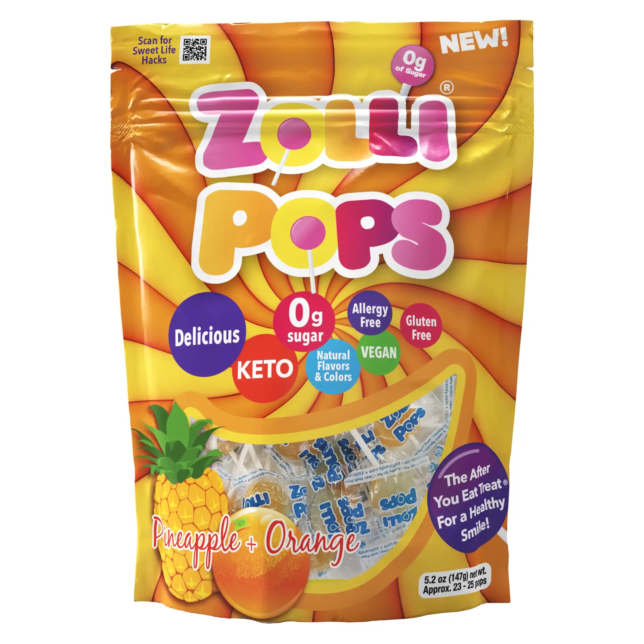 Zollipops Pineapple & Orange Swirl 5.2oz – Zollicandy