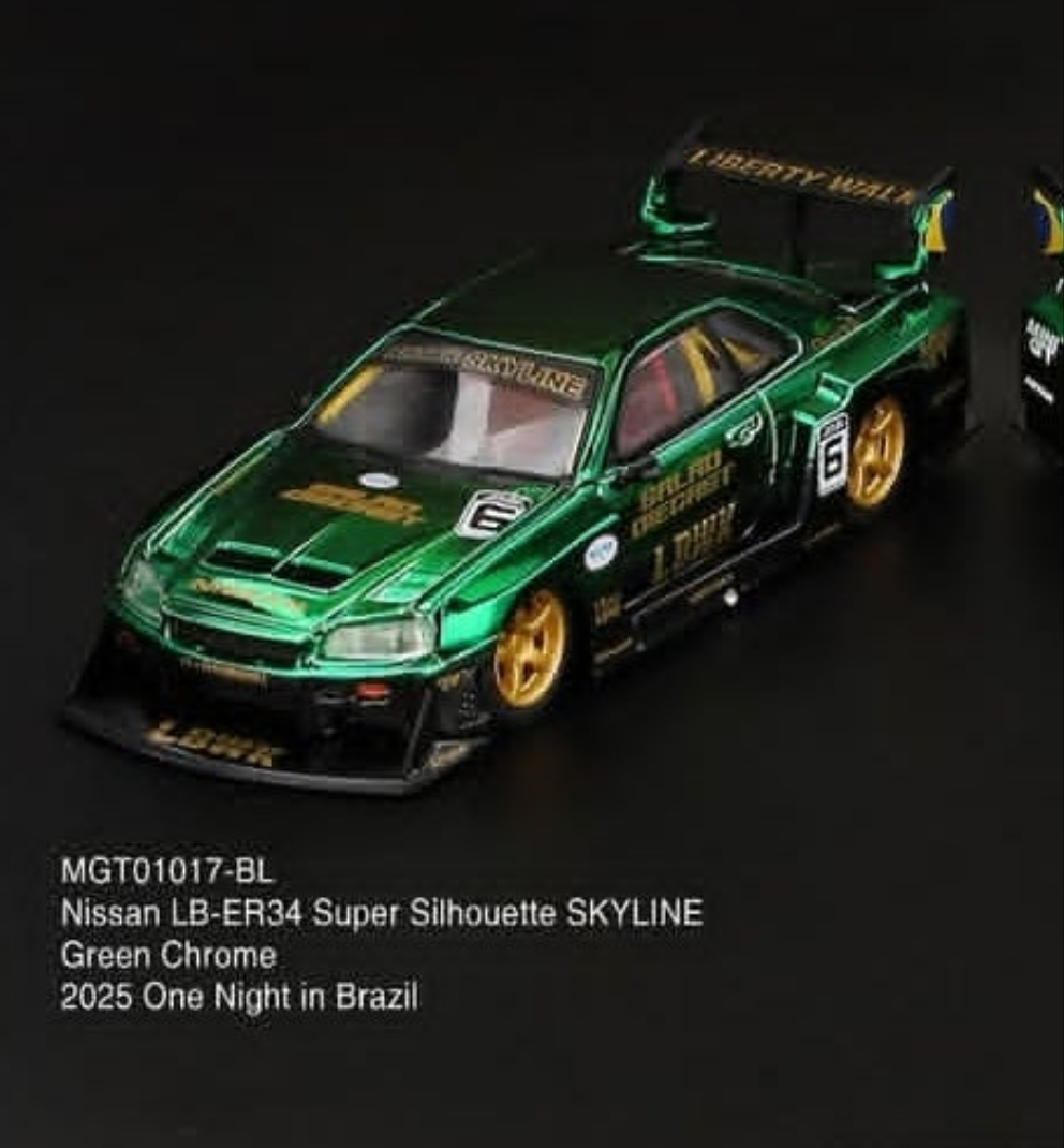 One Night in Brazil Mini GT 1:64 Nissan LB-ER34 Super Silhouette