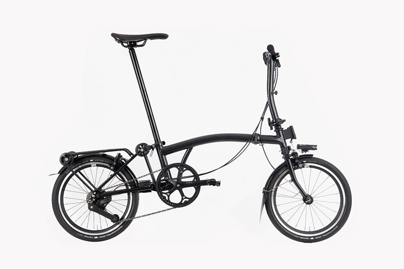 Brompton P Line Urban | Low Rise with Rear Rack - Midnight Black