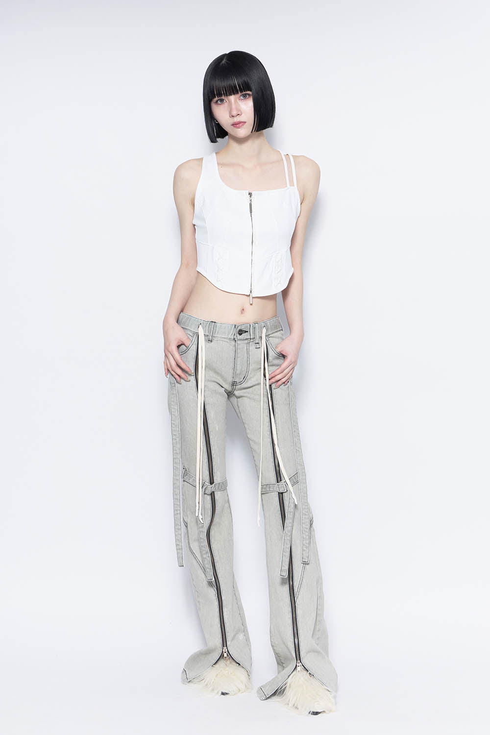 THEREDTHREAD / ザレッドスレッド】S droop denim pants