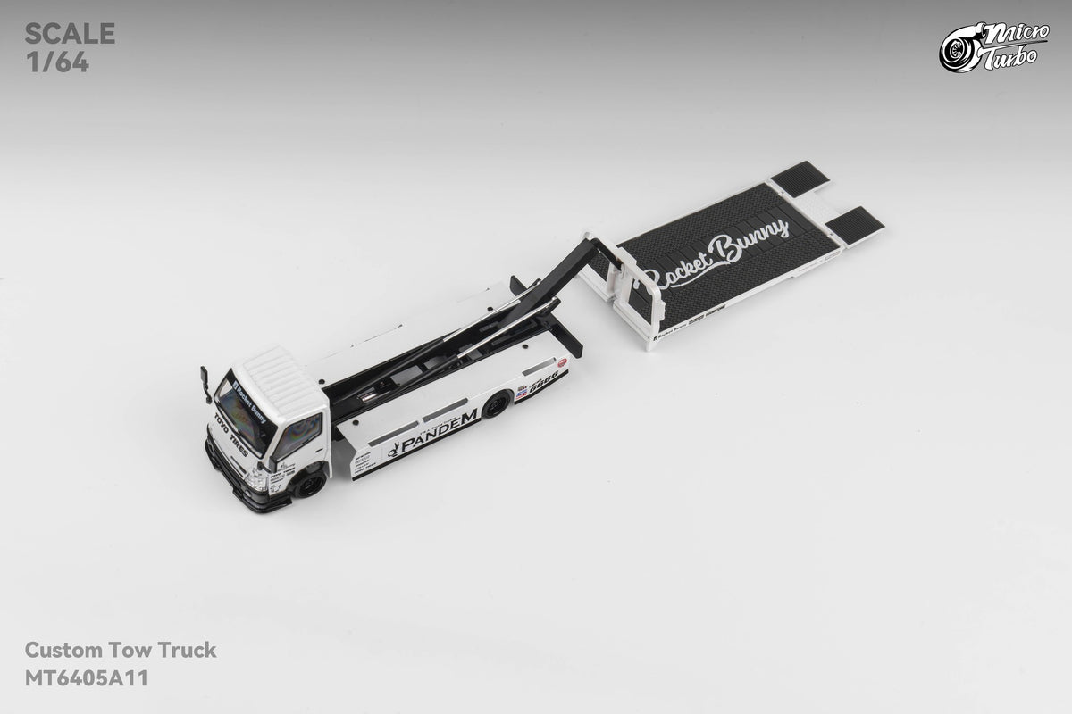 Micro Turbo 1/64 Custom Tow Truck Rocket Bunny - White MT6405A11