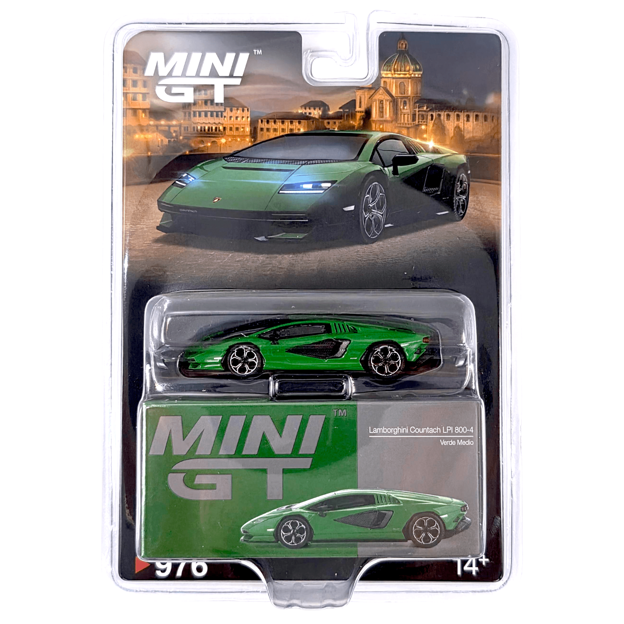 Mini GT - Lamborghini Countach LPI 800-4 - Verde Medio – Top