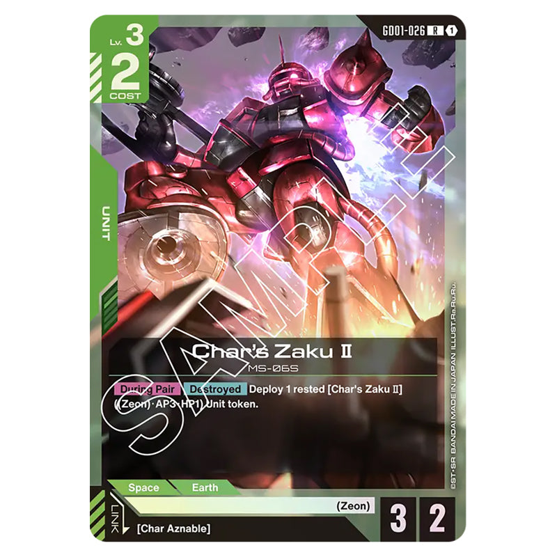Gundam Card Game - Newtype Rising - Char's Zaku Ⅱ (Rare) - GD01-026