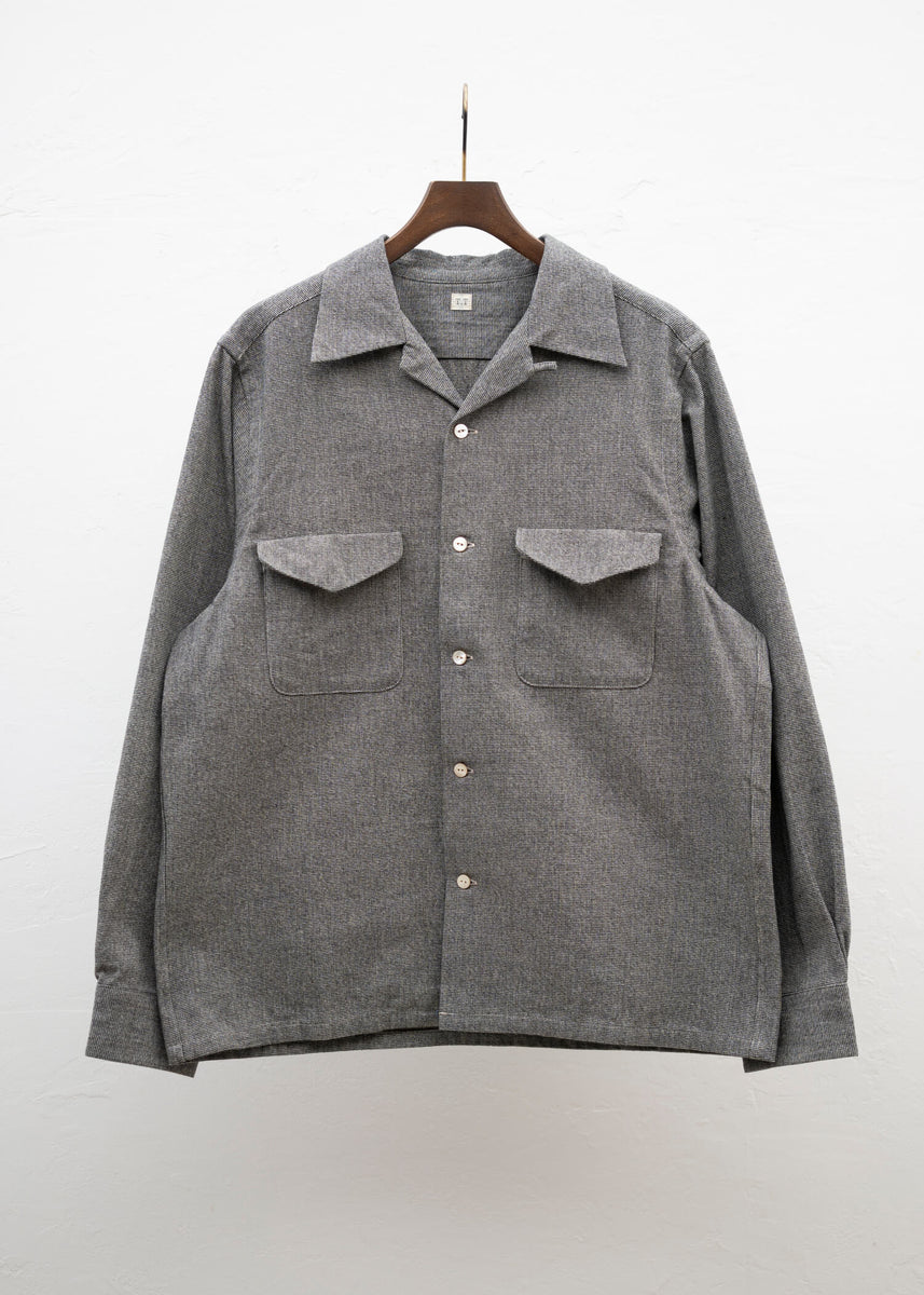 Taiga Takahashi Lot.101 Open Collar Shirt / IVORY BLACK – VISION