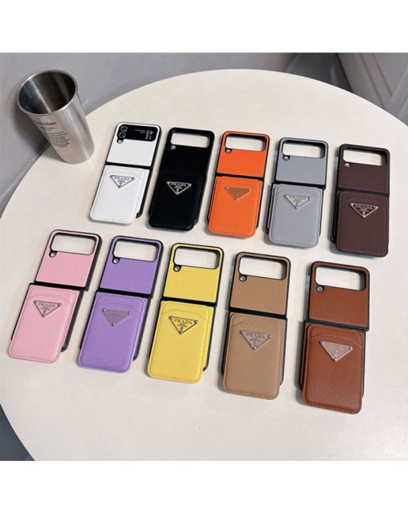 プラダ galaxy z flip6/z flip5ケースカード入れマグネット式取り付け