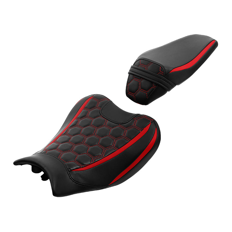 C.C. RIDER Z900 Front And Rear Red Honeycomb Seat Fit For Kawasaki