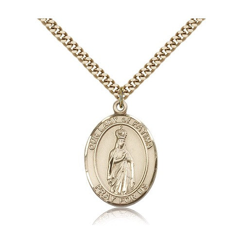 14kt Gold Filled Our Lady of Fatima Pendant w/ chain | The