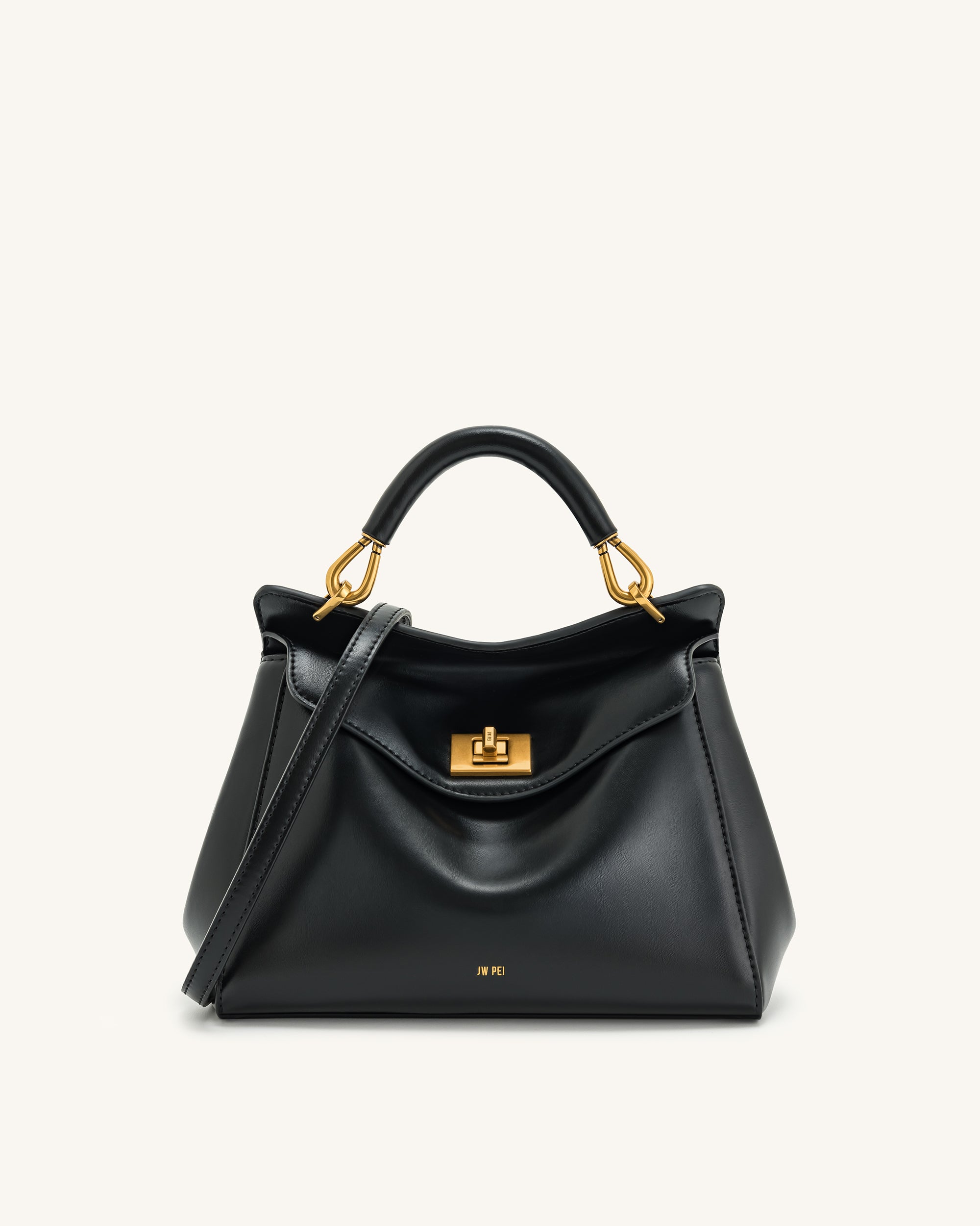 Lucia Classic Top Handbag - Black | JW PEI