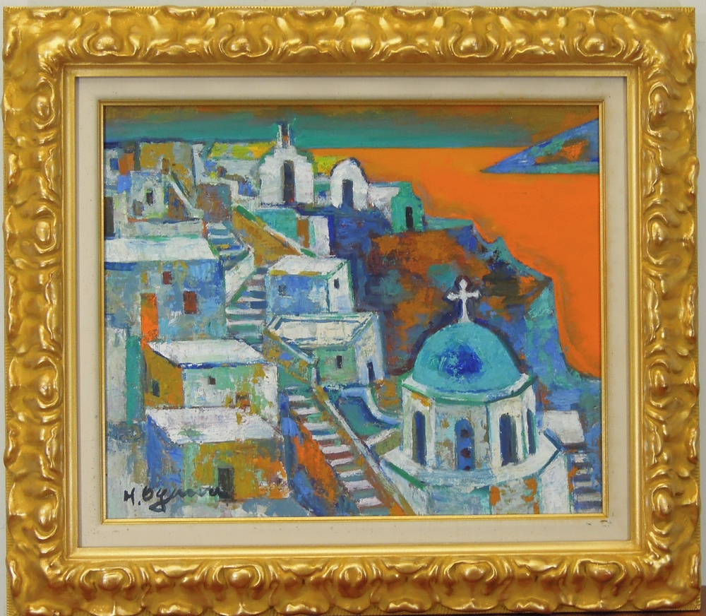 小川博史 『サントリーニ島 ギリシャ』 [古美術こもれび] 骨董,掛軸