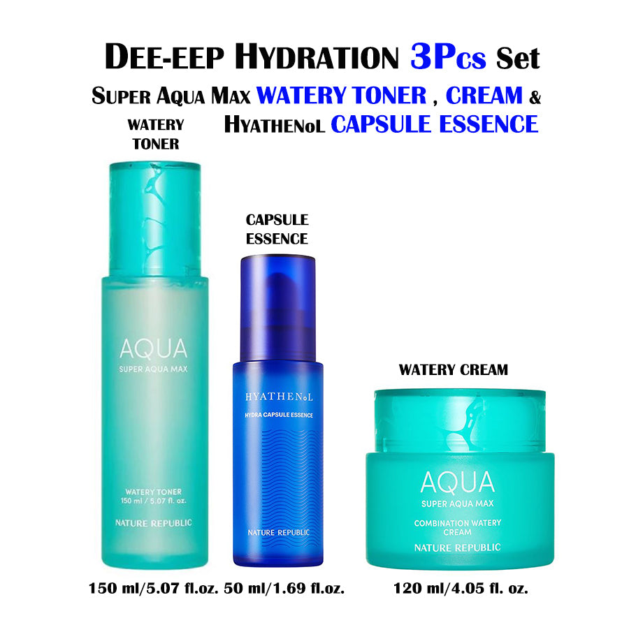 DEE-EEP HYDRATION 3PCS SET - WATERY TONER , CREAM & CAPSULE