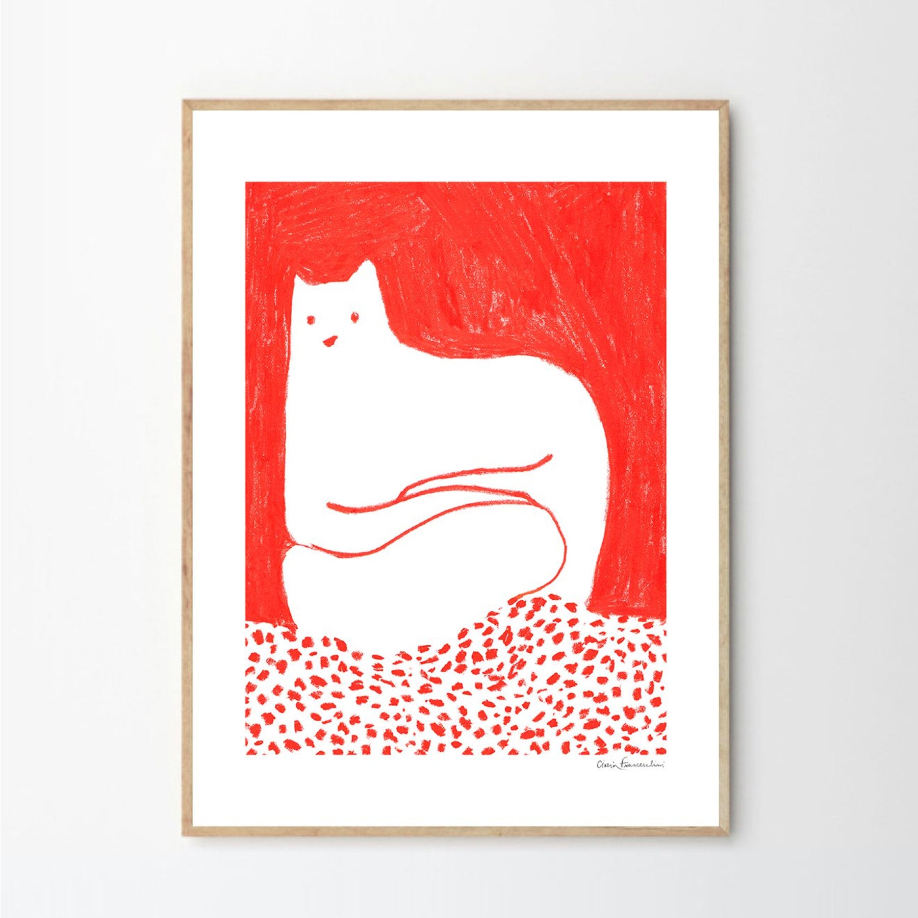 アートポスター CINZIA FRANCESCHINI／Cat in Red（30cm×40cm