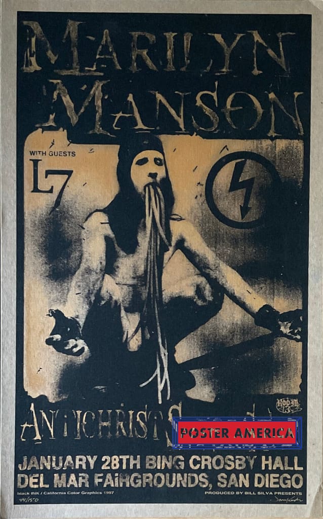 Marilyn Manson Antichrist Superstar 1997 Concert Poster 16.5 x