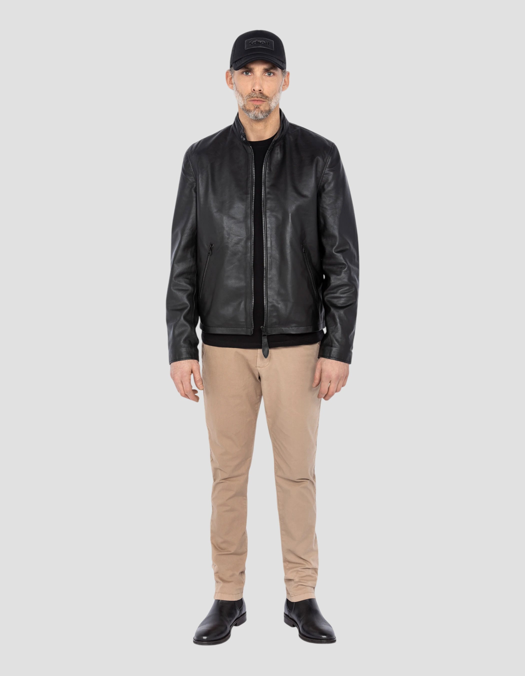 Black biker jacket, lamb leather - lcbiker | Schott NYC®