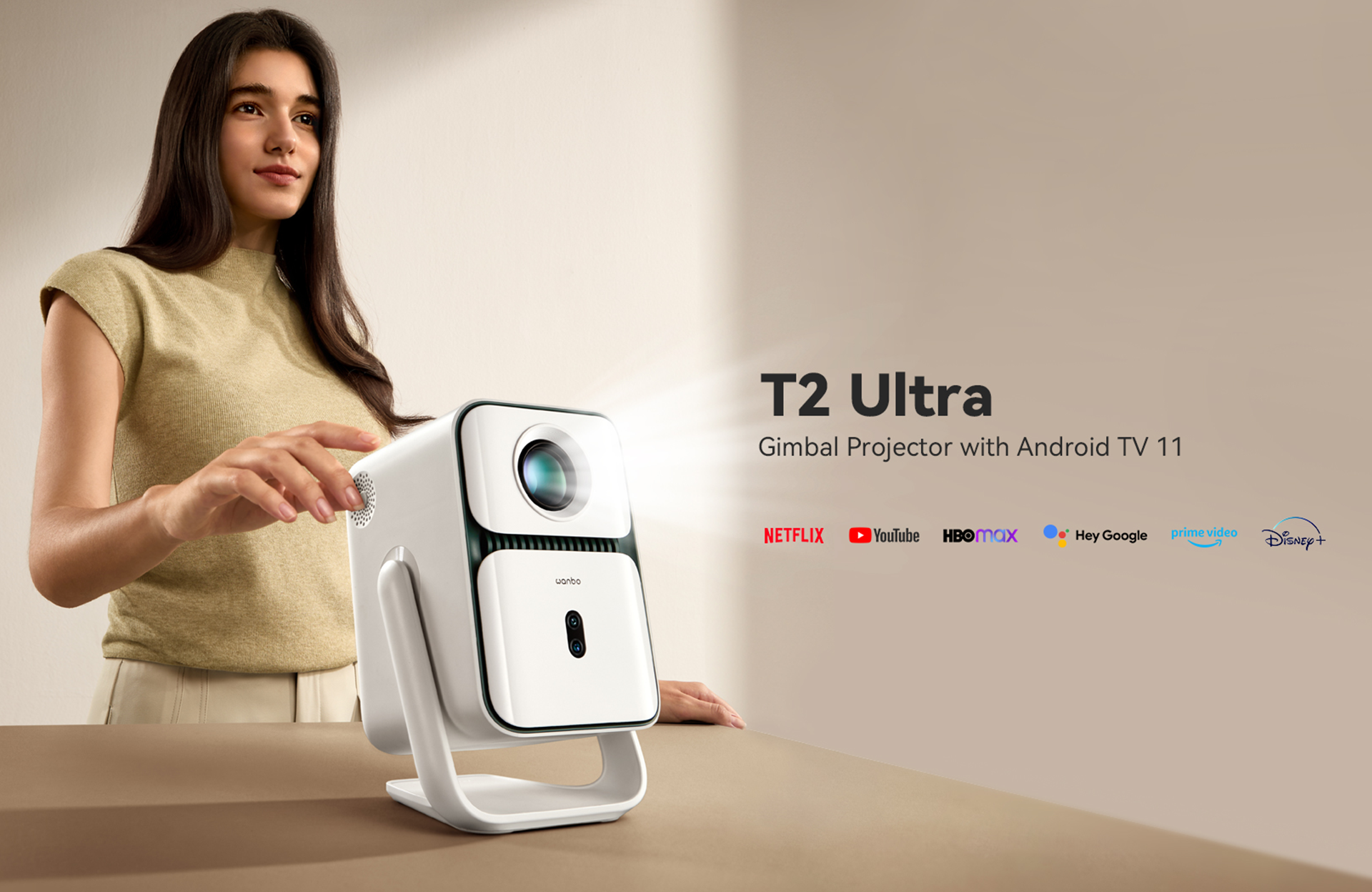Wanbo T2 Ultra Portable Projector: Android TV 11 Smart Cinema with
